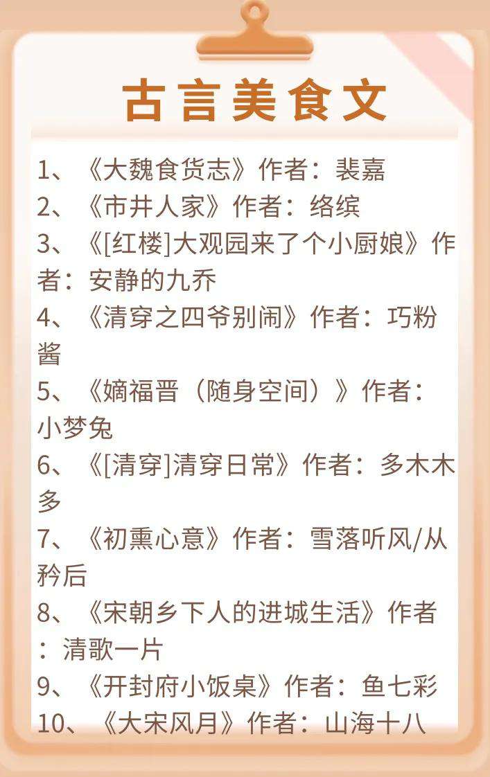 推薦十本好看的美食文！《宋朝鄉下人的進城生活》